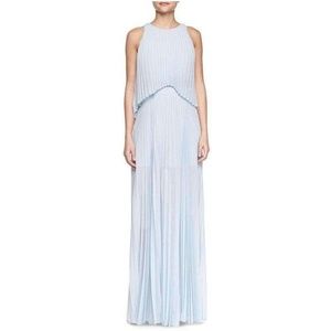 BCBGMAXAZRIA SHAINA SLEEVELESS PLEATED GOWN